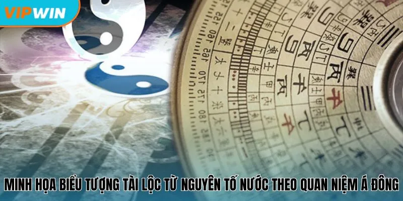 Minh họa biểu tượng tài lộc từ nguyên tố nước theo quan niệm Á Đông