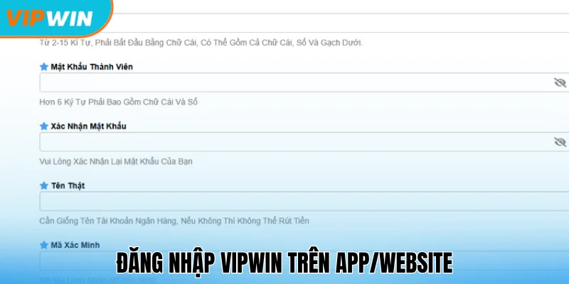 Đăng nhập Vipwin trên nhiều phương thức