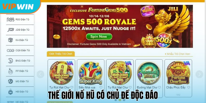 Thế giới nổ hũ có chủ đề độc đáo